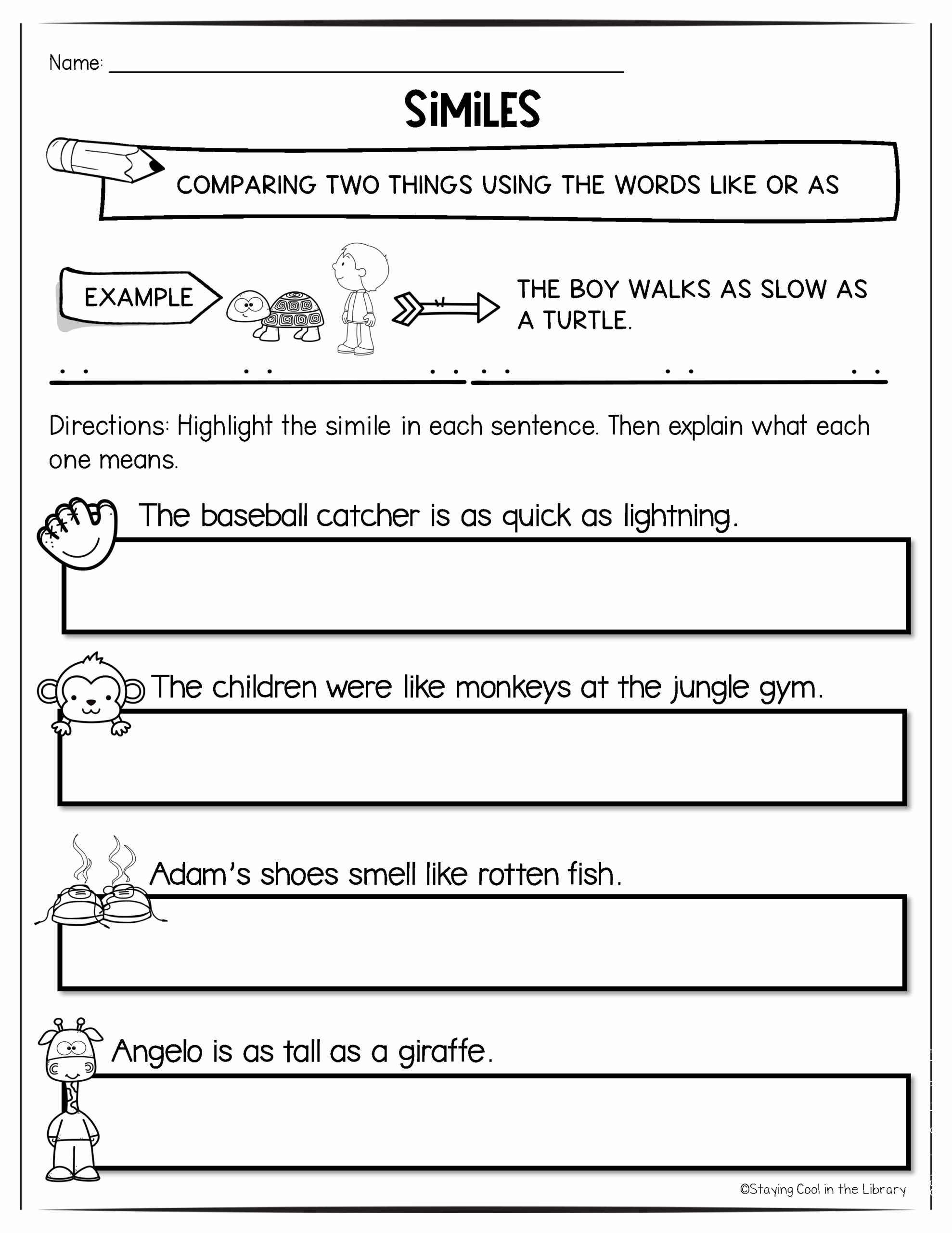 Figurative Language Worksheets And Posters Worksheets Library