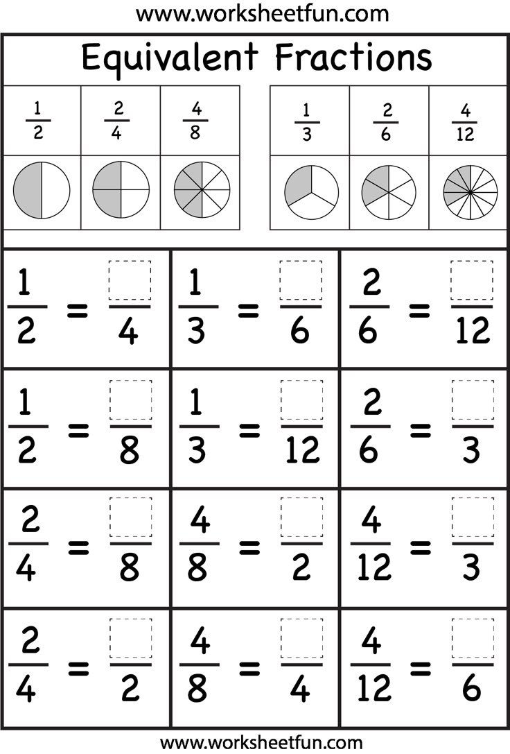 Fraction FREE Printable Worksheets