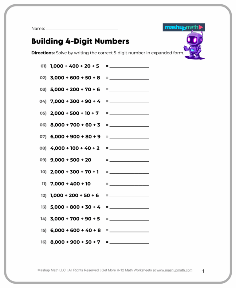 Free 5th Grade Math Worksheets Printable W Answers Mashup Math