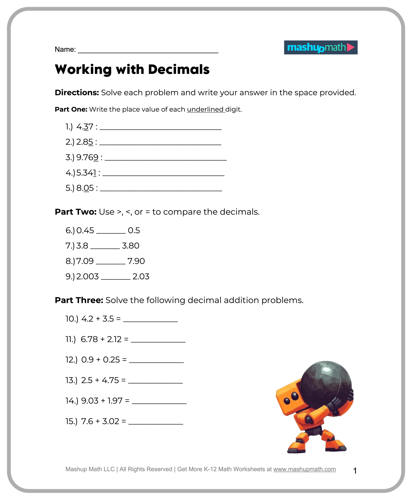 worksheets for 5th graders