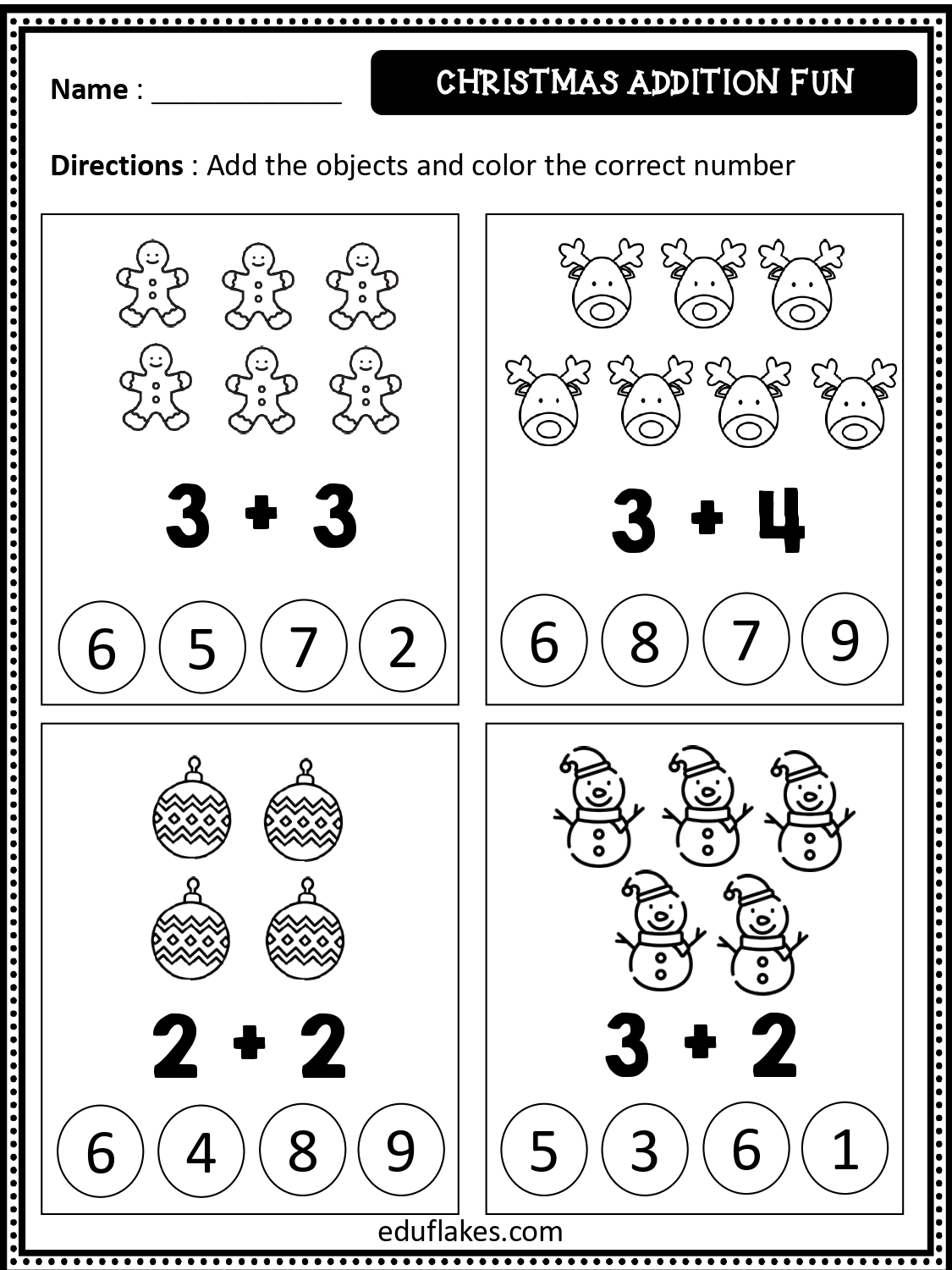 numeracy worksheets for kindergarten
