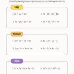 Free Custom Combining Like Terms Worksheet Templates Canva