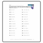 Free Multi Step Equations Worksheets Mashup Math