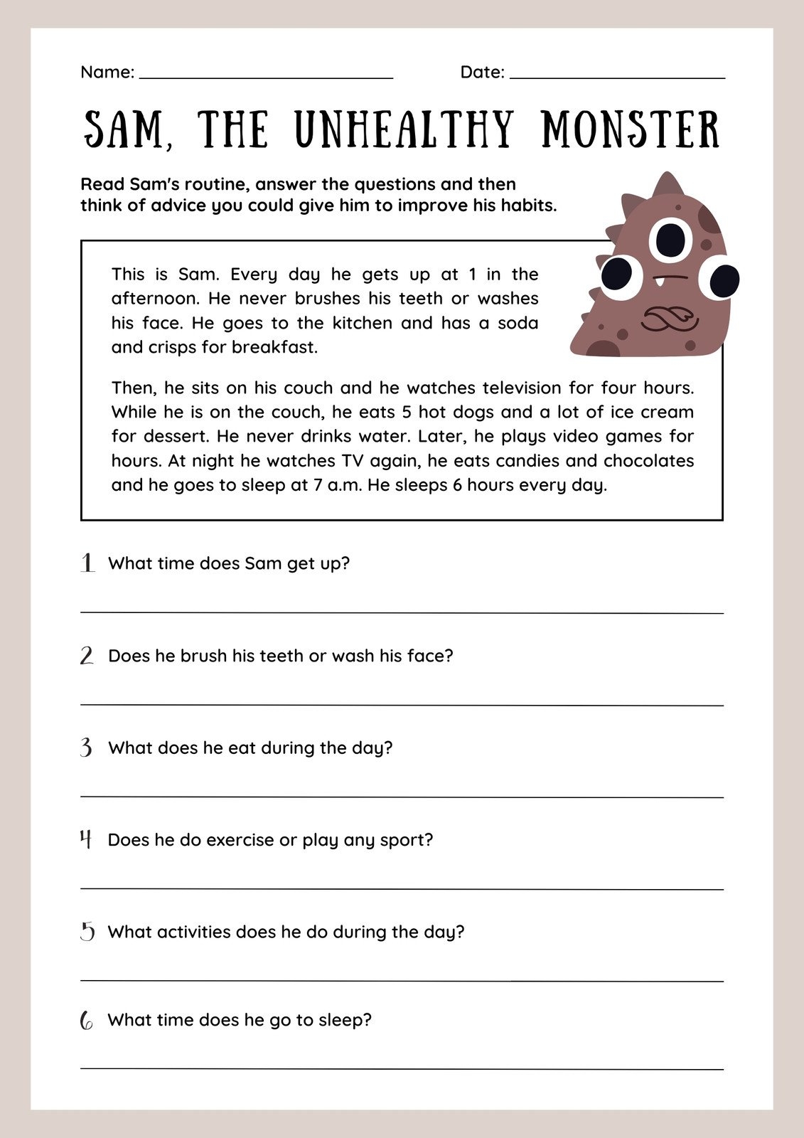 Free Printable 3rd Grade Reading Worksheet Templates Canva Worksheets Library