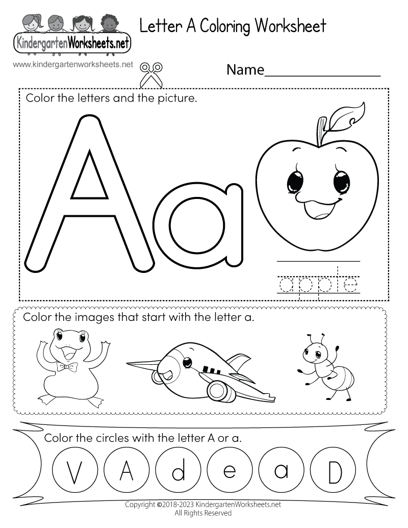 Free Printable Letter A Coloring Worksheet Worksheets Library