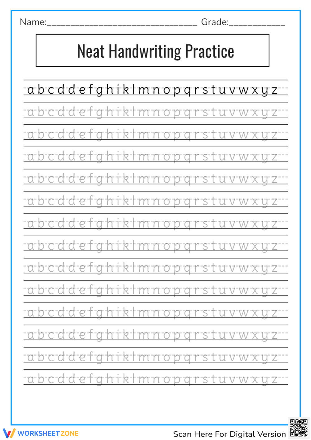 Free Printable Neat Handwriting Practice Sheets For All Ages Worksheets Library