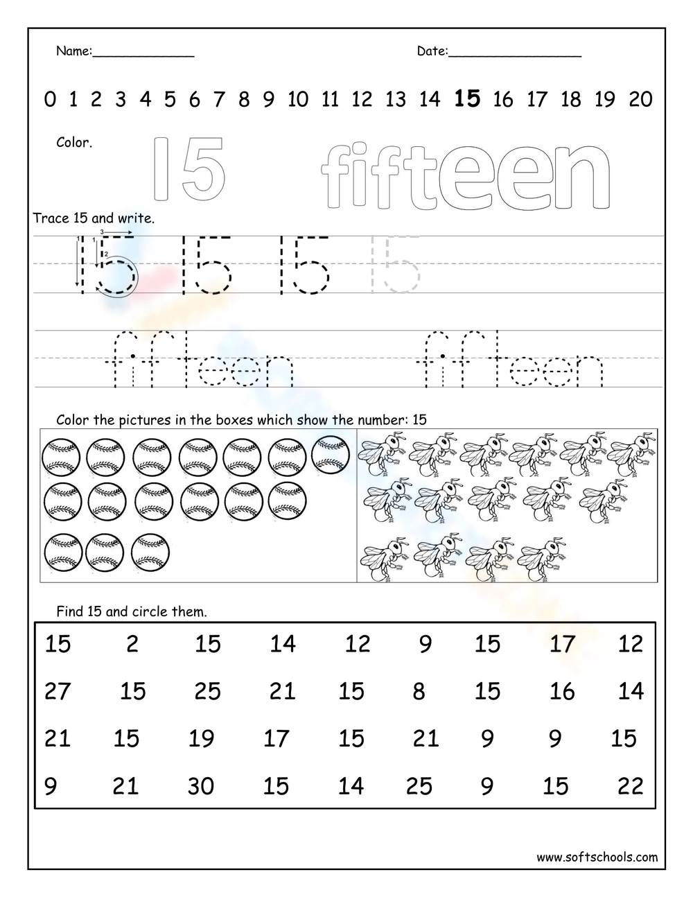 Free Printable Number 15 Worksheets For Students Worksheets Library