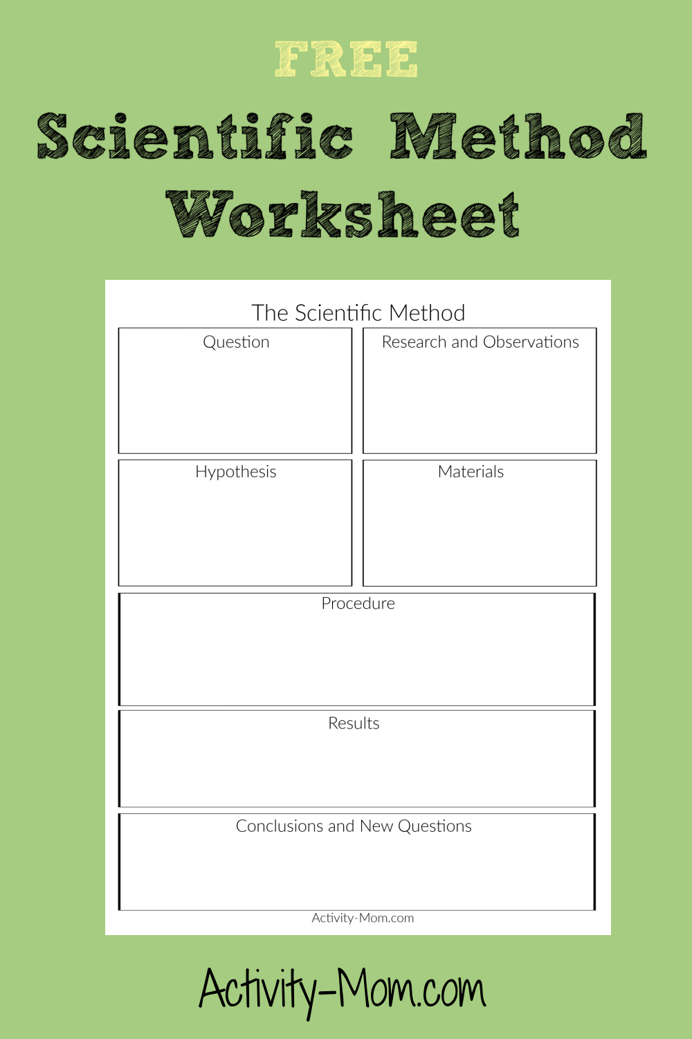 scientific method worksheet