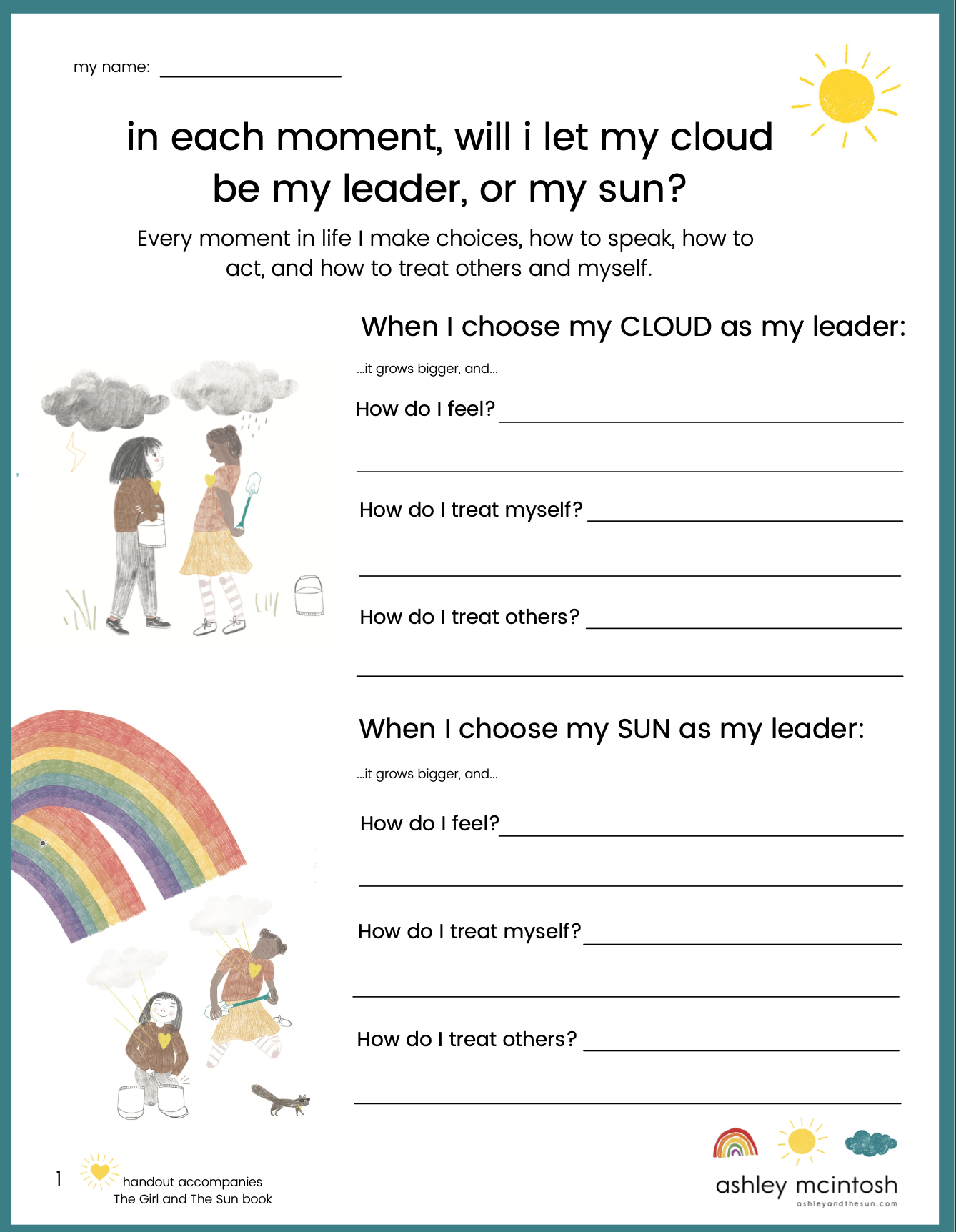 Free Worksheets On Kindness Self Regulation For Parents Teachers Ashley McIntosh