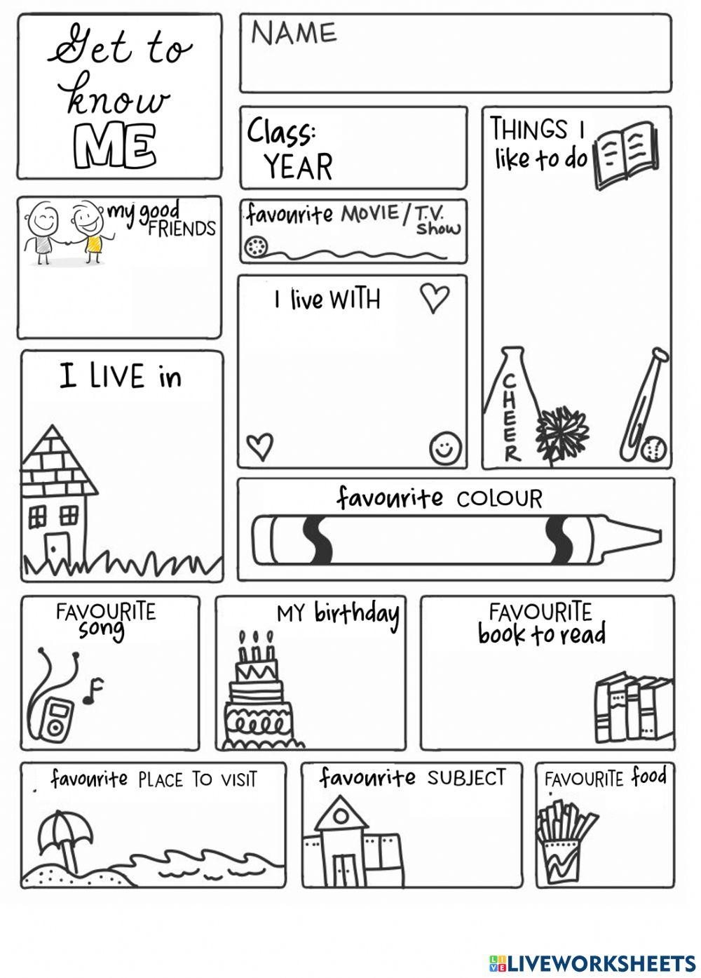 Get To Know Me Activity Live Worksheets Worksheets Library
