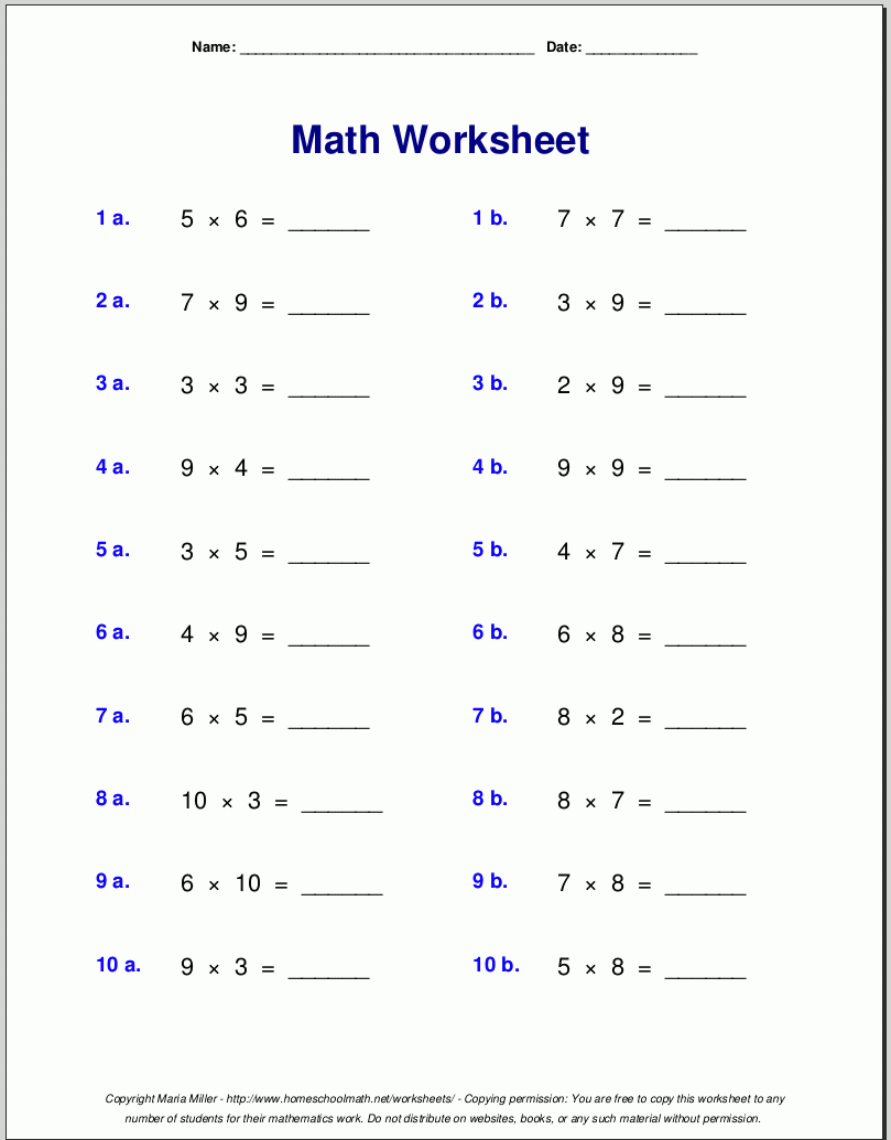 free multiplication facts worksheets free multiplication facts worksheets