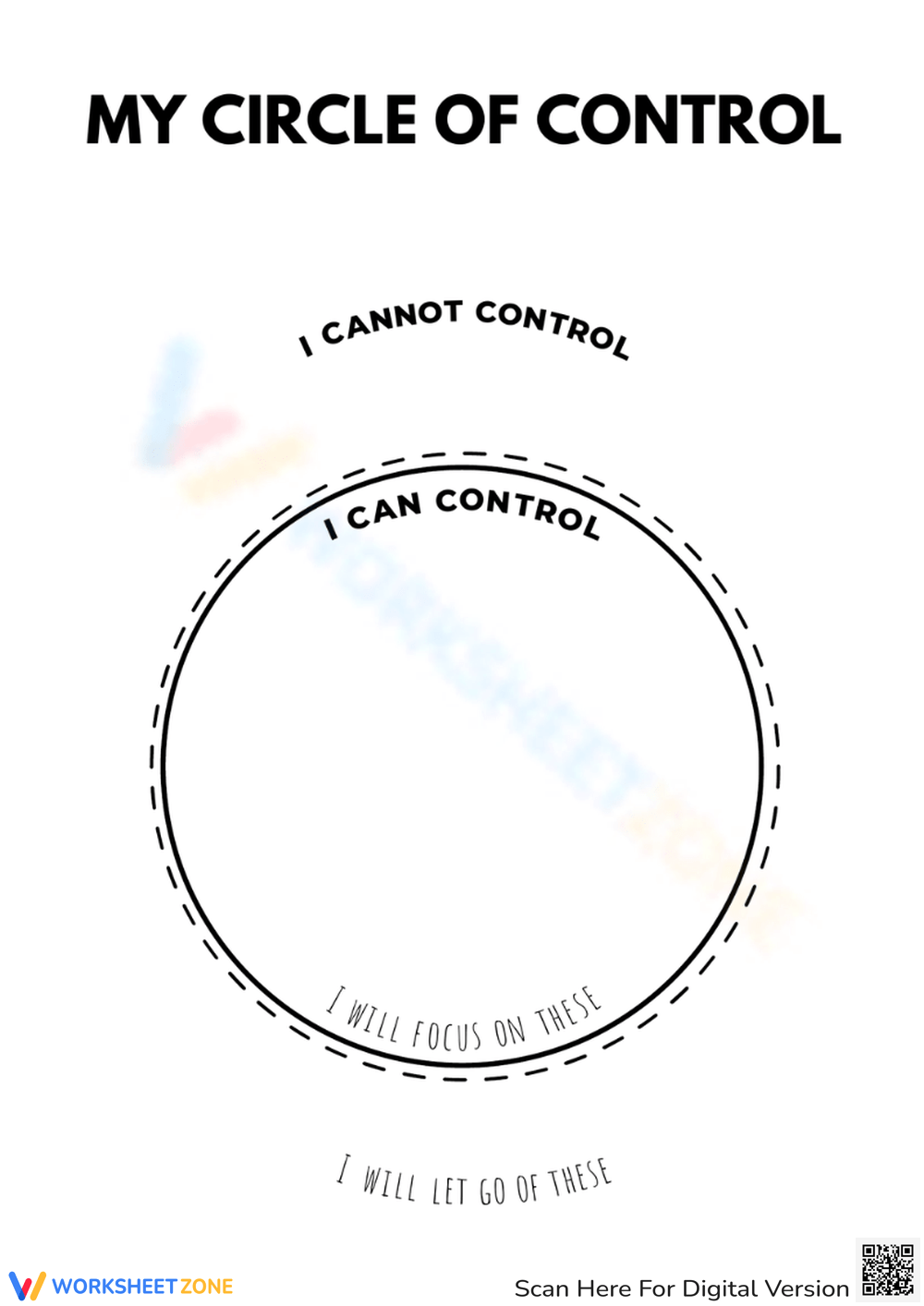 Grade 7 Circle Of Control Worksheets Printable