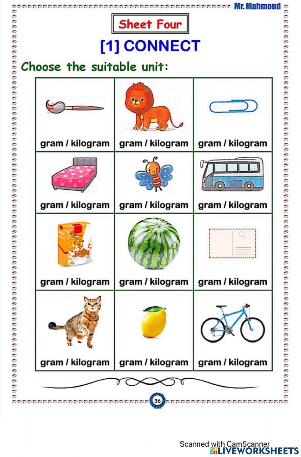 Gram And Kilogram Worksheet Live Worksheets Worksheets Library