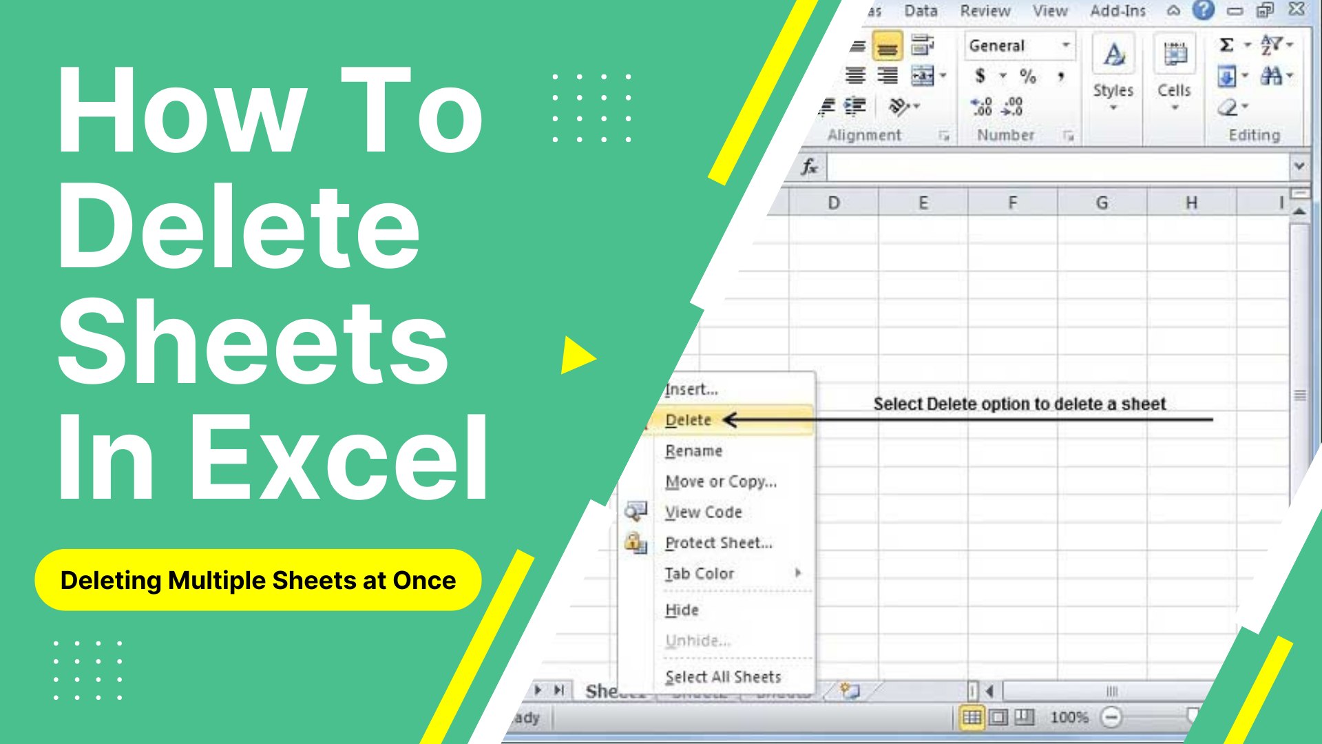 how to delete a worksheet in excel