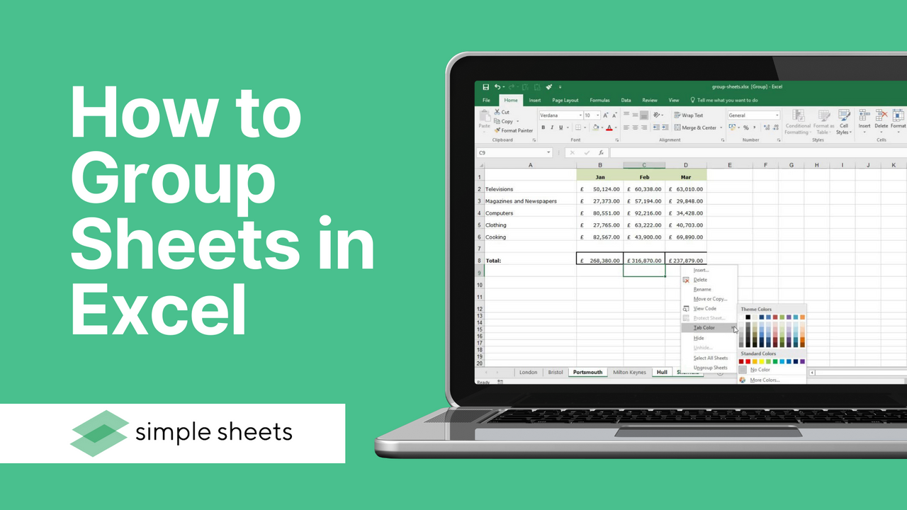 how to group worksheets in excel