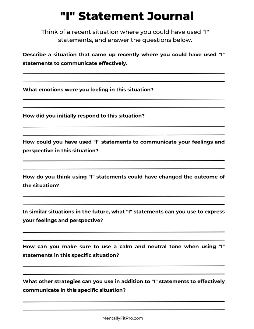 I Statements Worksheets 15 Worksheets Worksheets Library