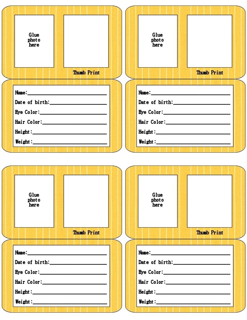 identification card worksheet identification card worksheet