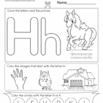 Letter H Coloring Worksheet Free Printable Digital PDF