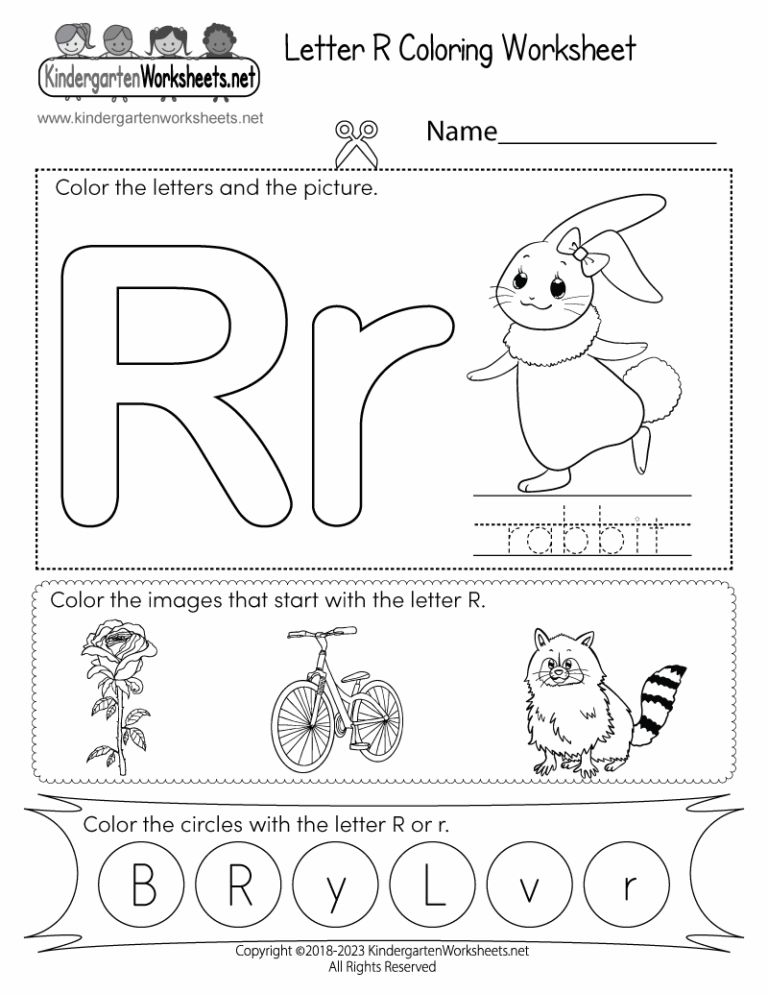 Letter R Coloring Worksheet Free Printable Digital PDF