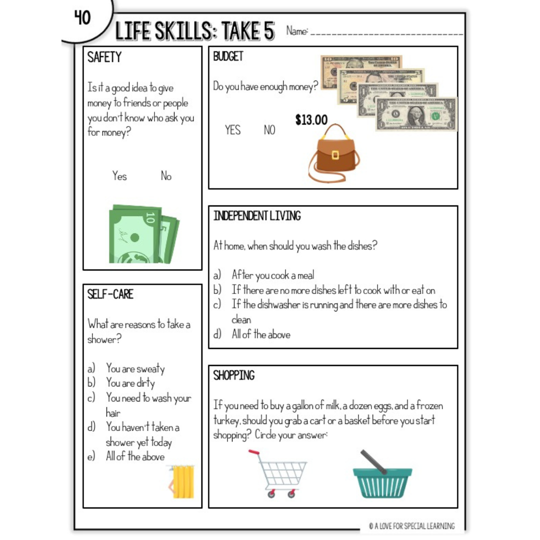 Life Skills Daily Warm Up Activity Resource