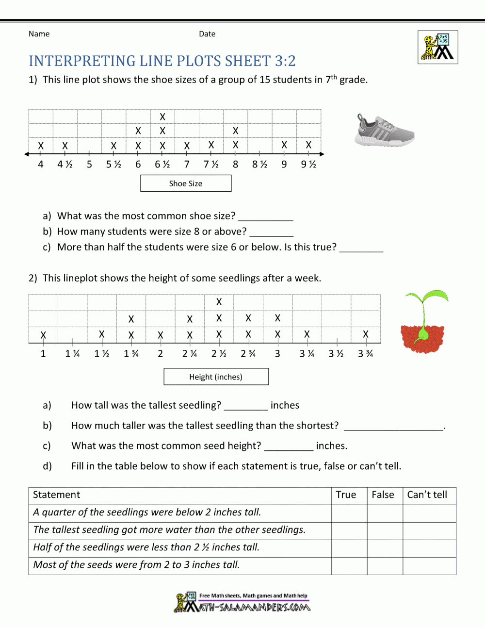 Line Plot Worksheet 3rd Grade