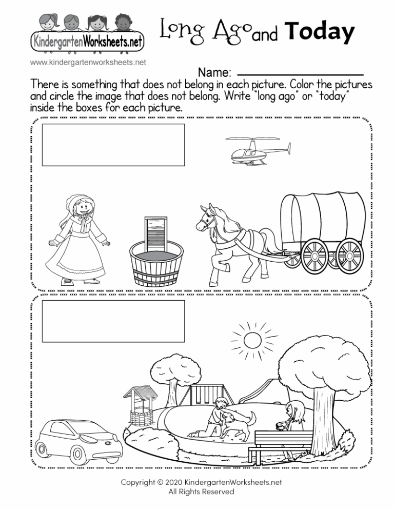 Long Ago And Today Worksheet Free Printable Digital PDF