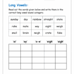 Long Vowel Sounds Worksheets Pdf For Kindergarten Planetspin in