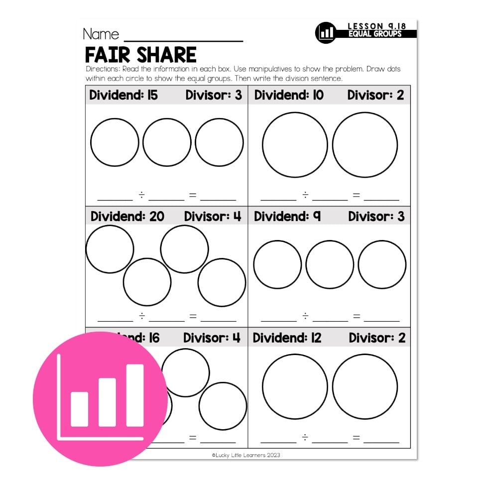 Lucky To Learn Math Lesson 9 18 Division With Equal Groups Worksheets Library