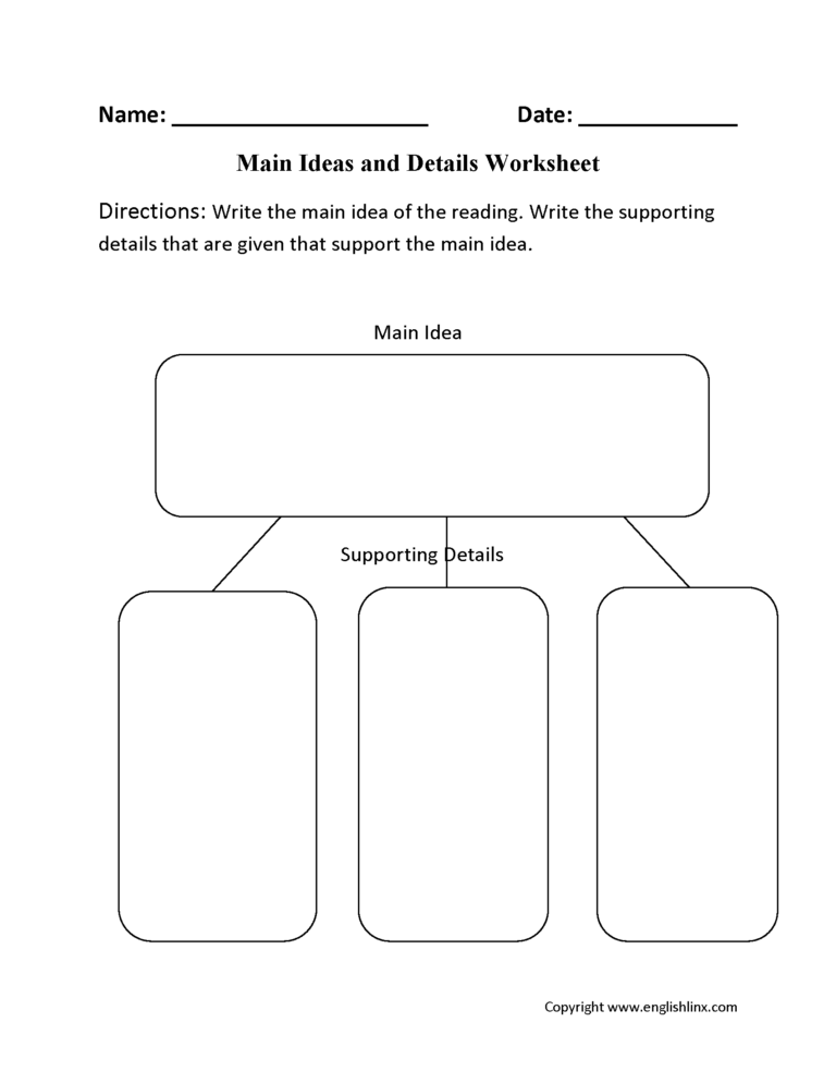 Main Idea Worksheets Printable Main Idea Practice Worksheets