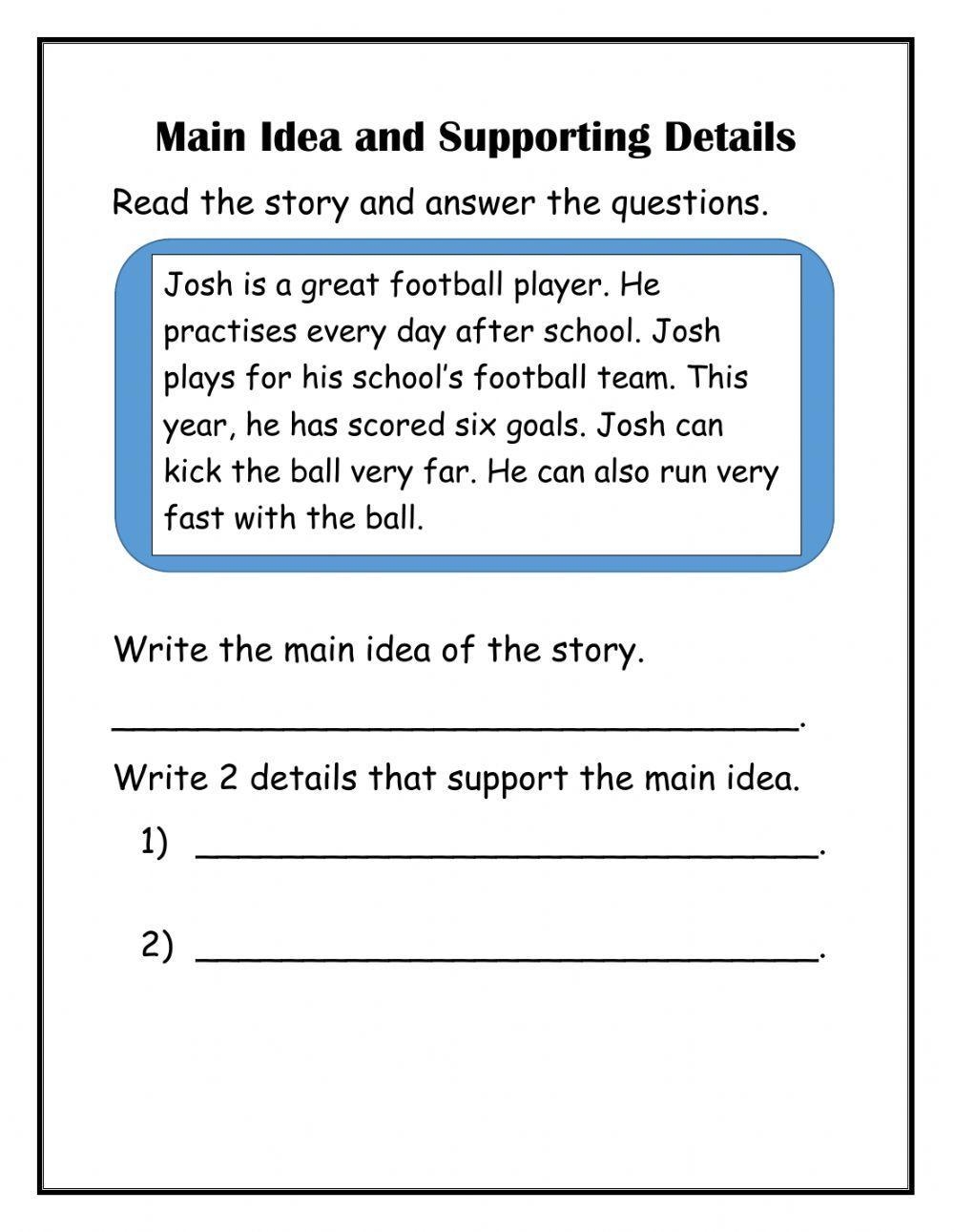 Mastering Main Idea And Details Engaging Worksheets For Worksheets Library