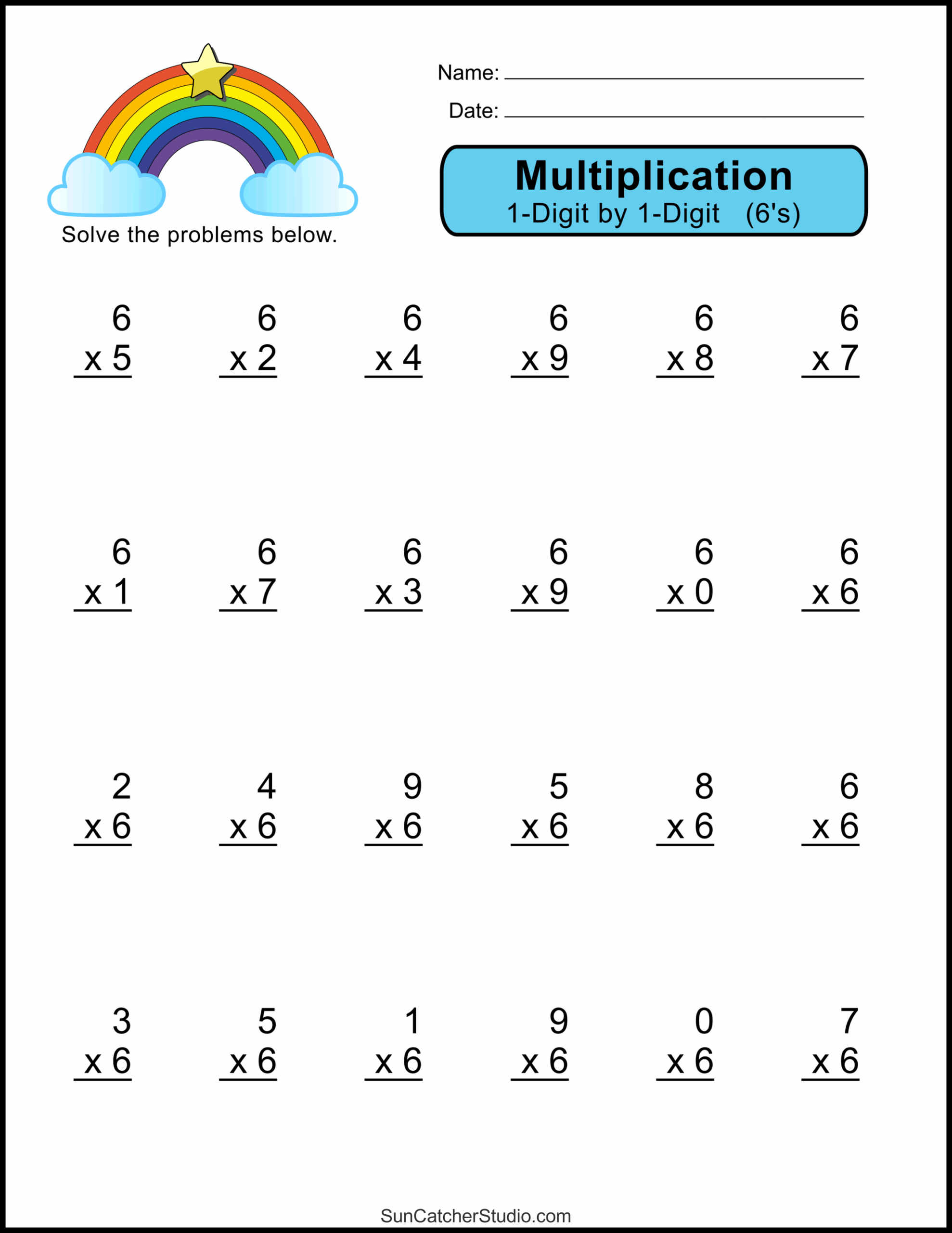 Multiplication Worksheets One Digit Math Drills Free Printables Monograms Design Tools Patterns DIY Projects