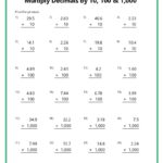 Multiplying Decimals Worksheets