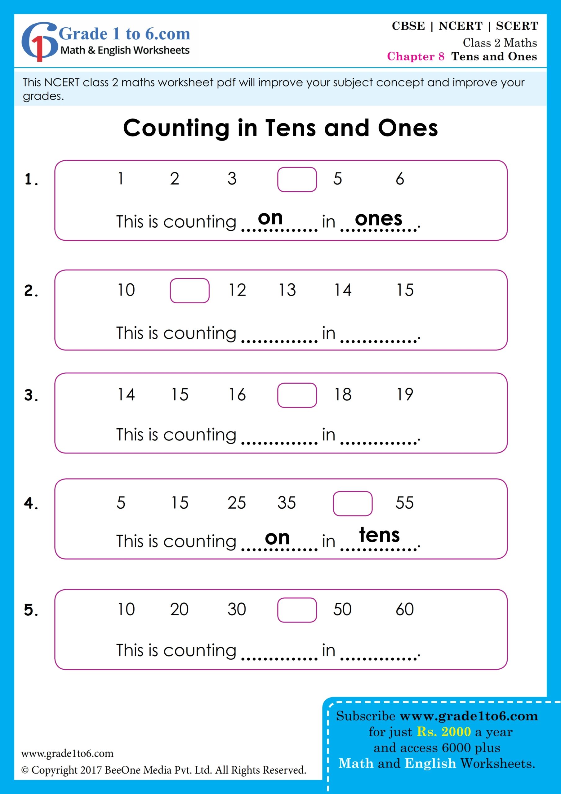 math for class 2 worksheets