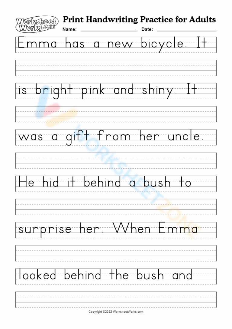 Neat Handwriting Worksheets Printable