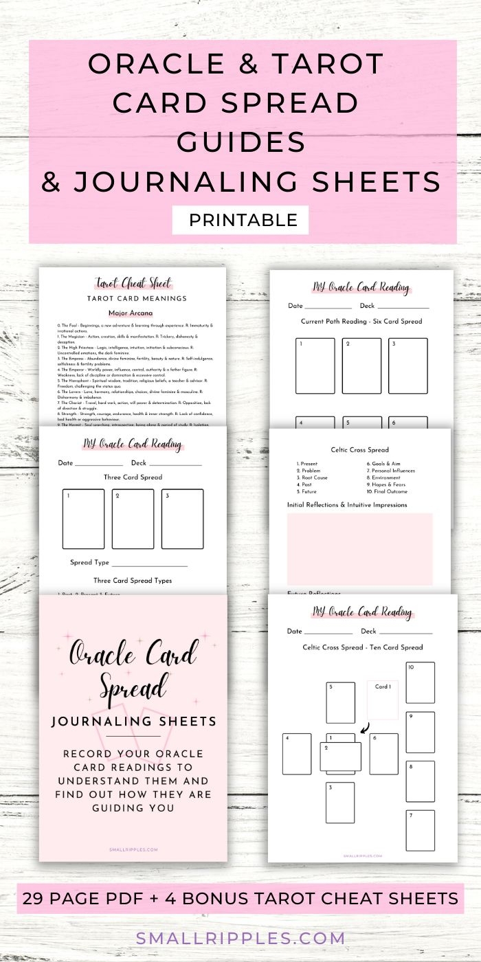 Oracle Card Tarot Printable And Tarot Spread Guide