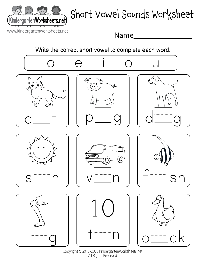 kindergarten phonics worksheets