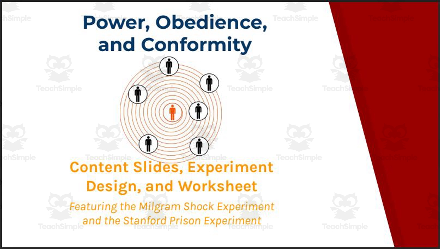 Power Obedience And Conformity Lesson Slides And Worksheet By Teach Simple