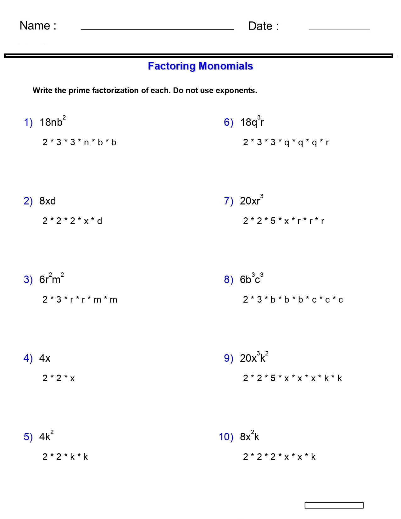 factoring polynomials worksheet factoring polynomials worksheet