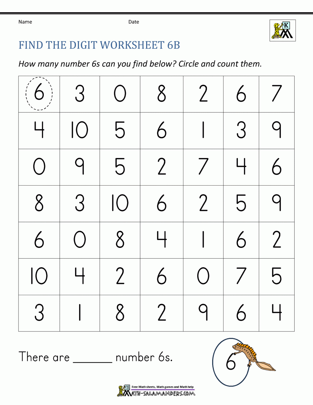Preschool Number Worksheets 1 10