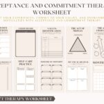 Printable Acceptance Therapy Worksheets Mindfulness DBT And ACT Techniques CBT Values Bullseyes Therapy Mental Health Worksheets Etsy