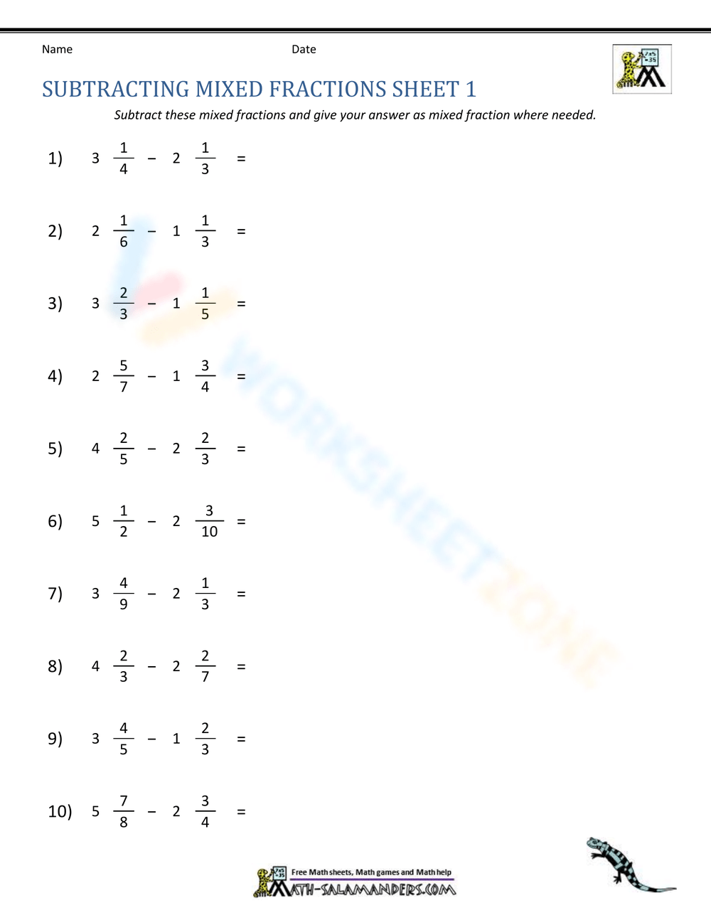 adding and subtracting fractions worksheets adding and subtracting fractions worksheets