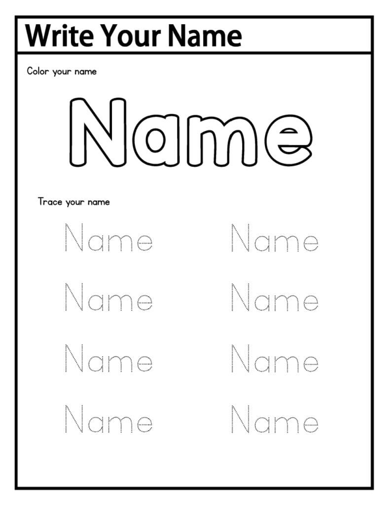 trace my name worksheet