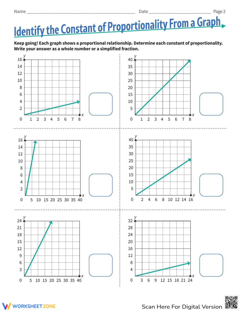 Printable Proportional Relationships Worksheets