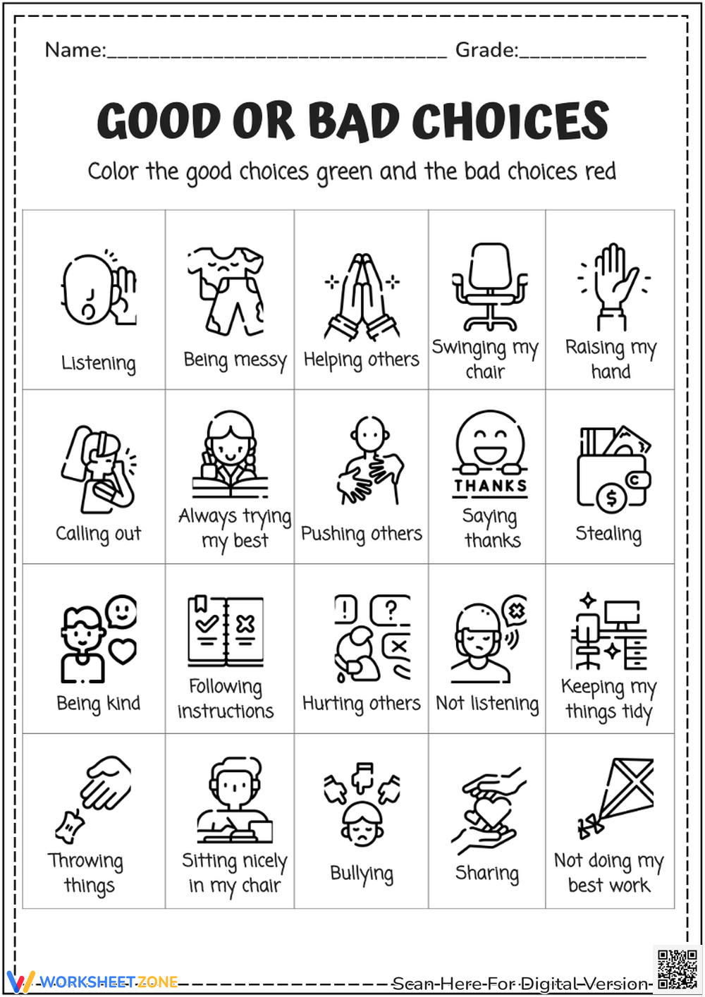 Printable Social Skills Worksheets