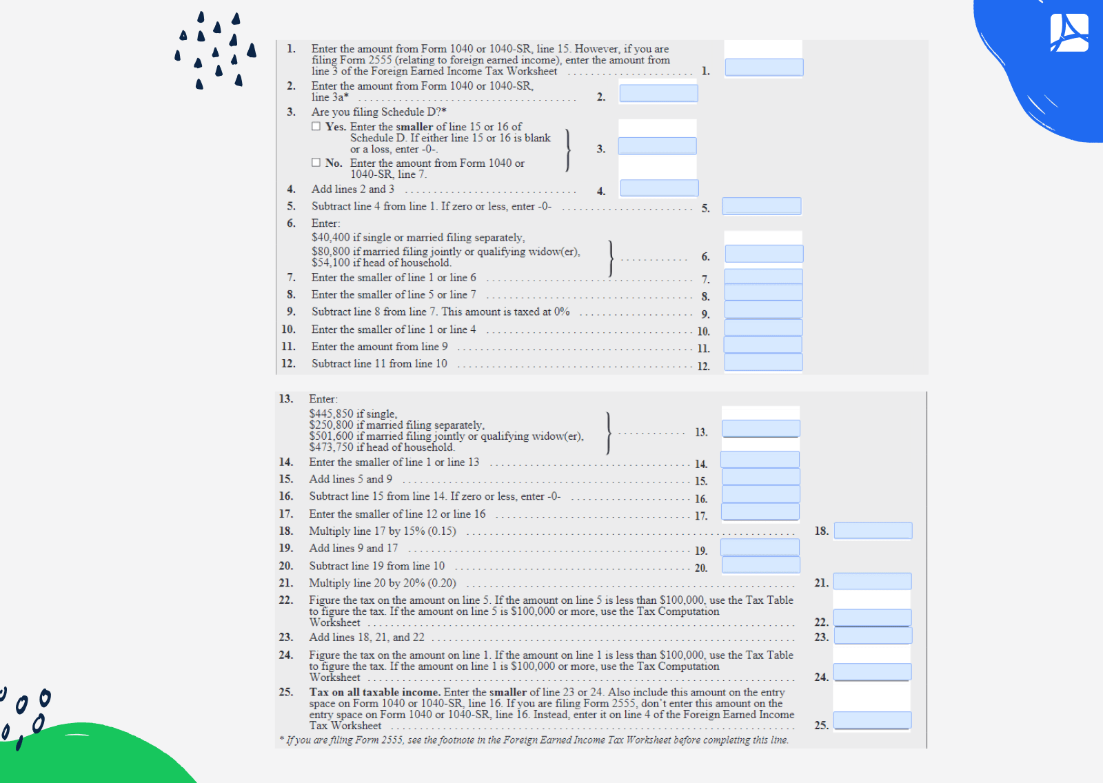 Qualified Dividends And Capital Gain Tax Worksheet 2023 PDFliner Worksheets Library