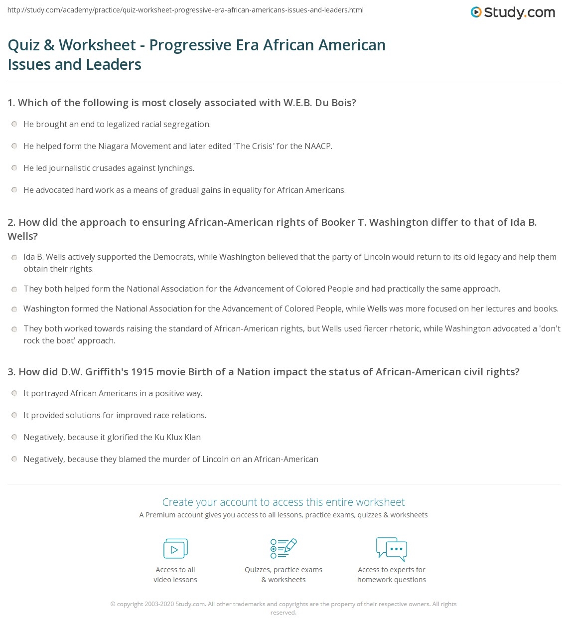 era the progressives worksheet who goals accomplishments