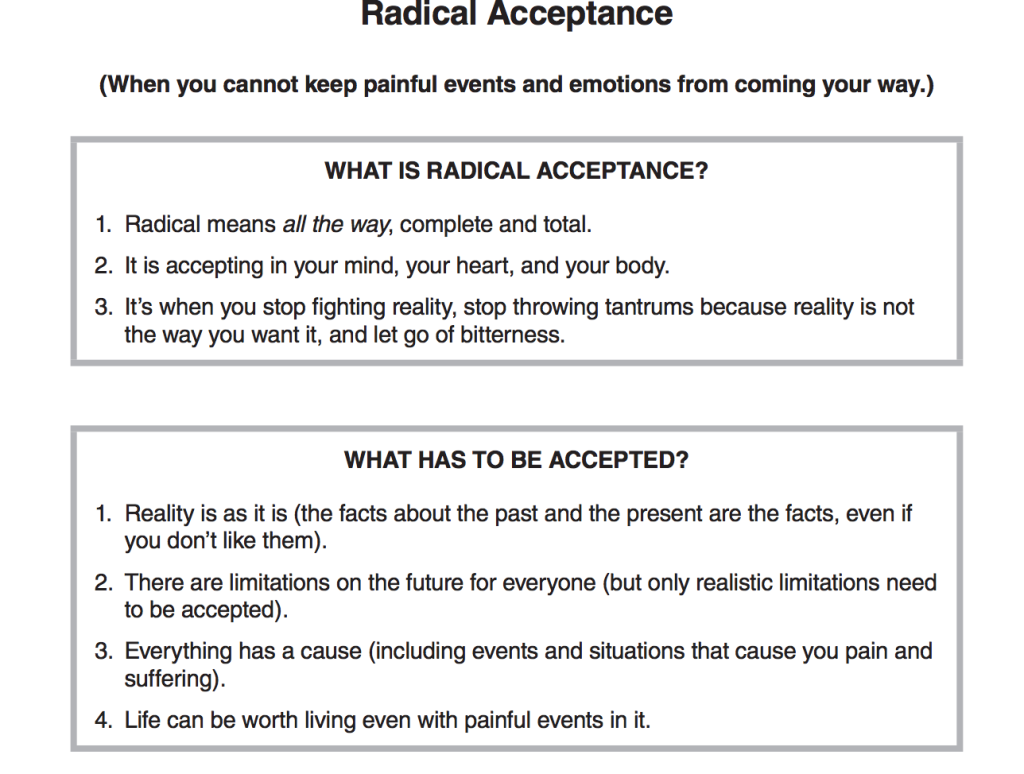 Radical Acceptance Erin Doyle Theodorou M Ed LPC NCC Worksheets Library