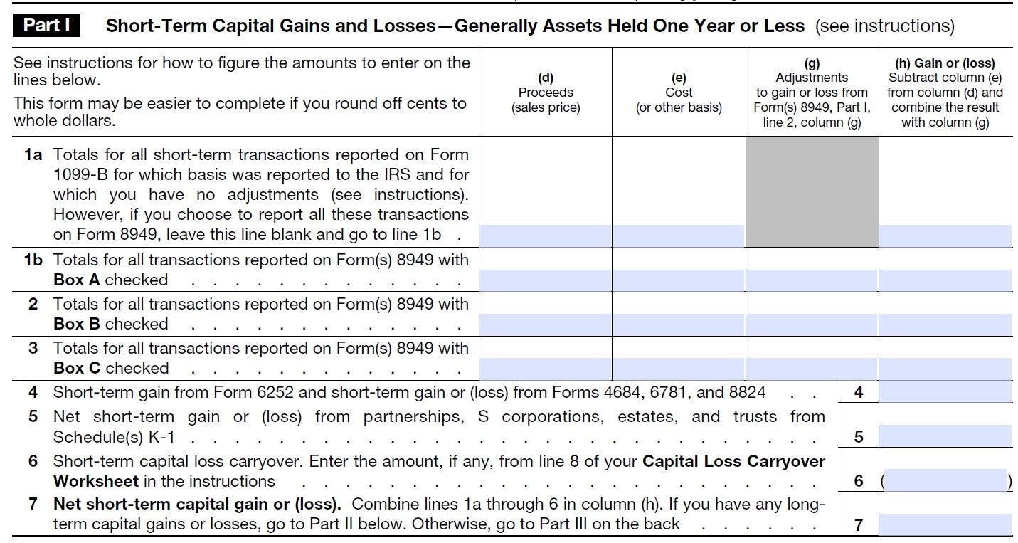 Schedule D How To Report Your Capital Gains Or Losses To The Worksheets Library