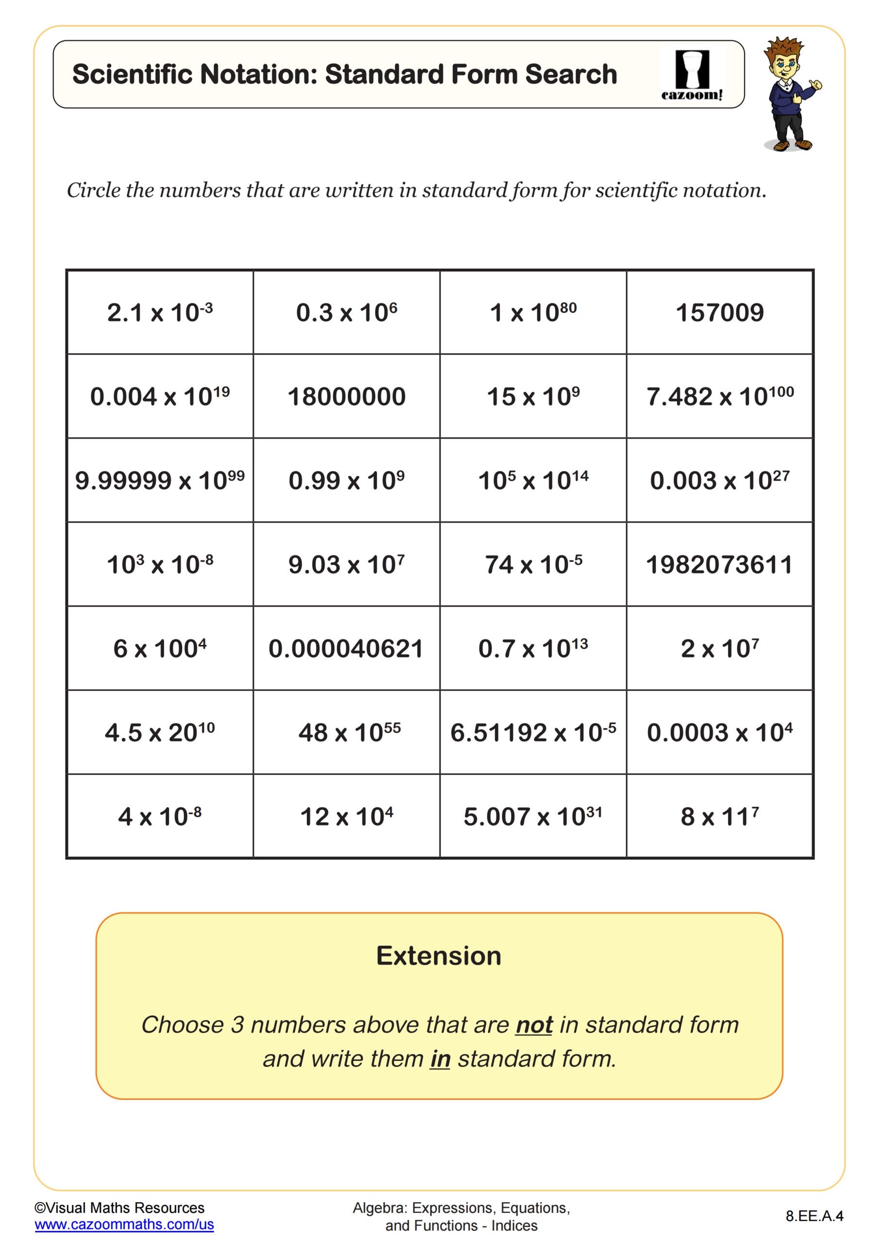 scientific notation worksheet scientific notation worksheet