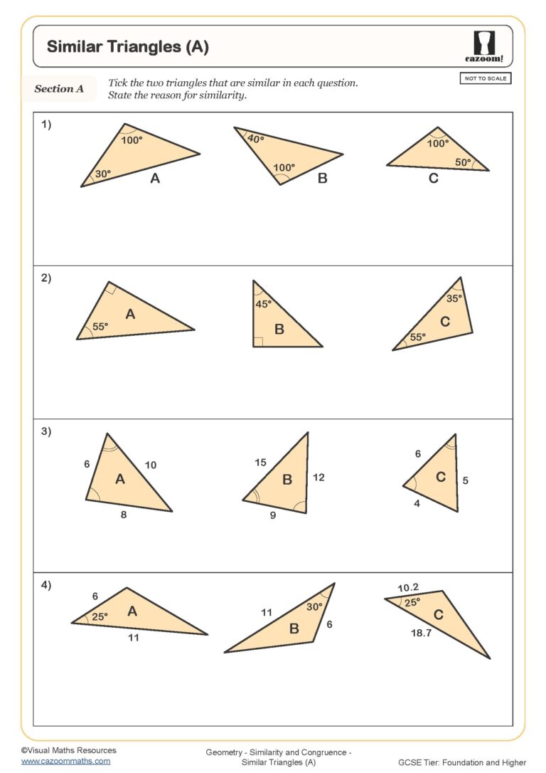 Similar Triangles A Worksheet Fun And Engaging PDF Worksheets